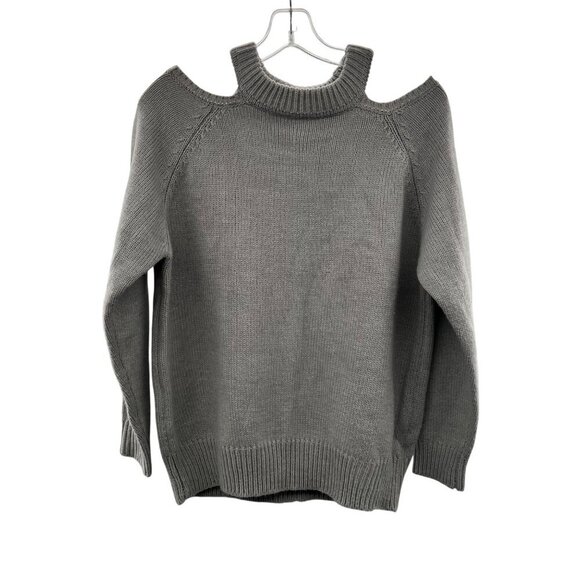 Everly Women's Cold Shoulder Long Sleeve Pullover Knit Sweater Gray Size Small - Picture 1 of 9